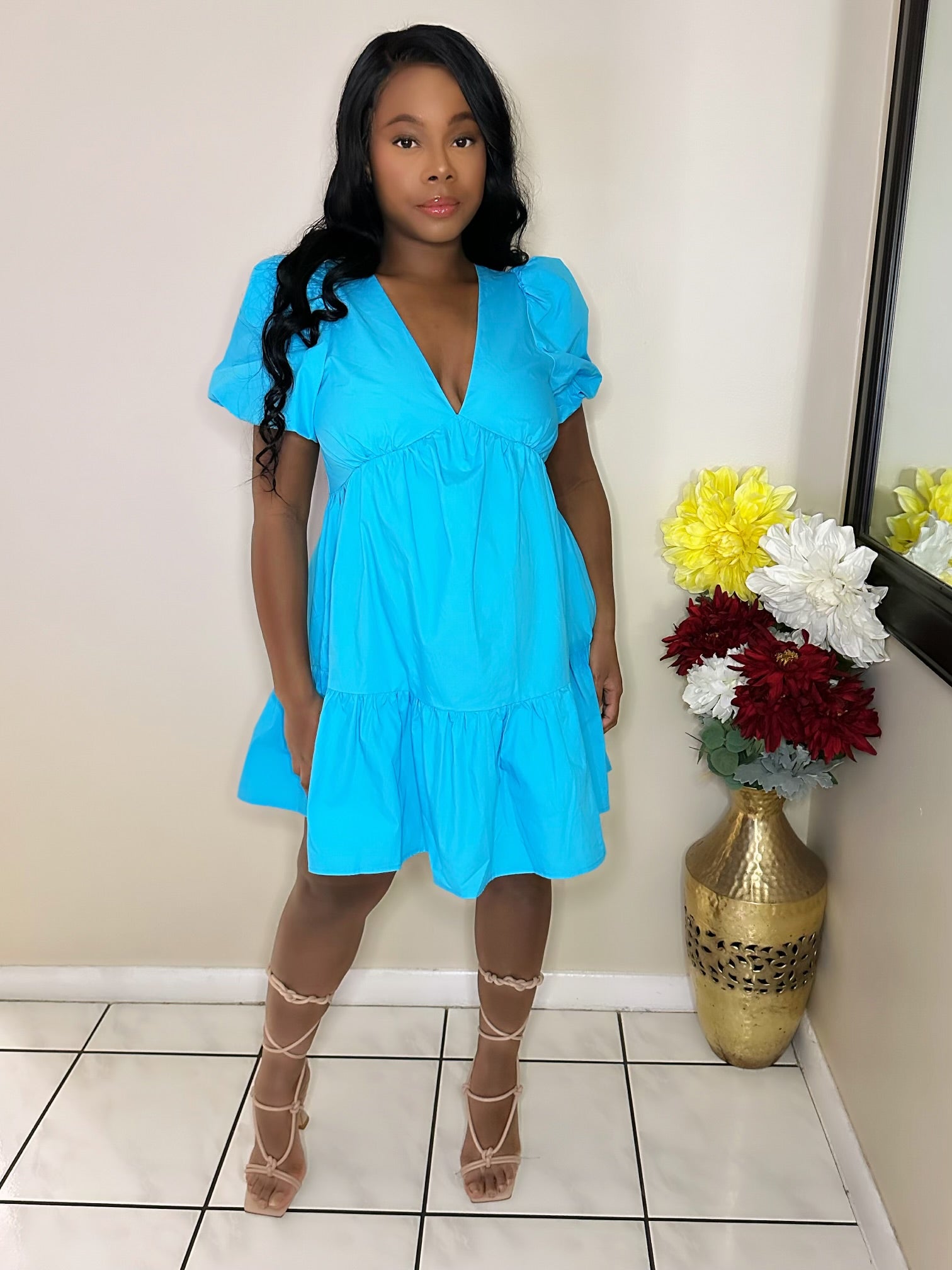 Trendy women’s Tropical Oasis Dress with bold urban flair