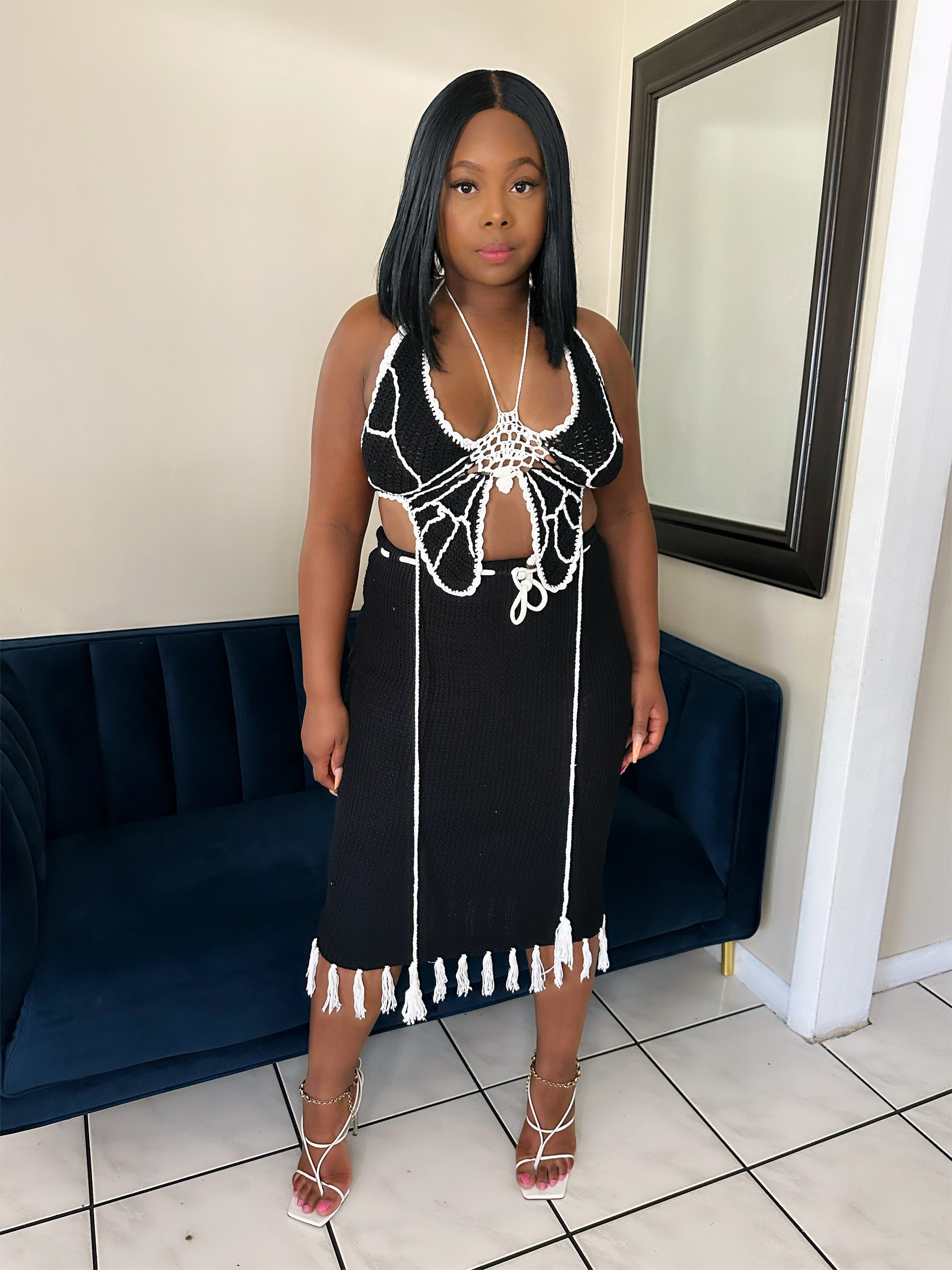 Urban chic women’s skirt set styled for streetwear fashion