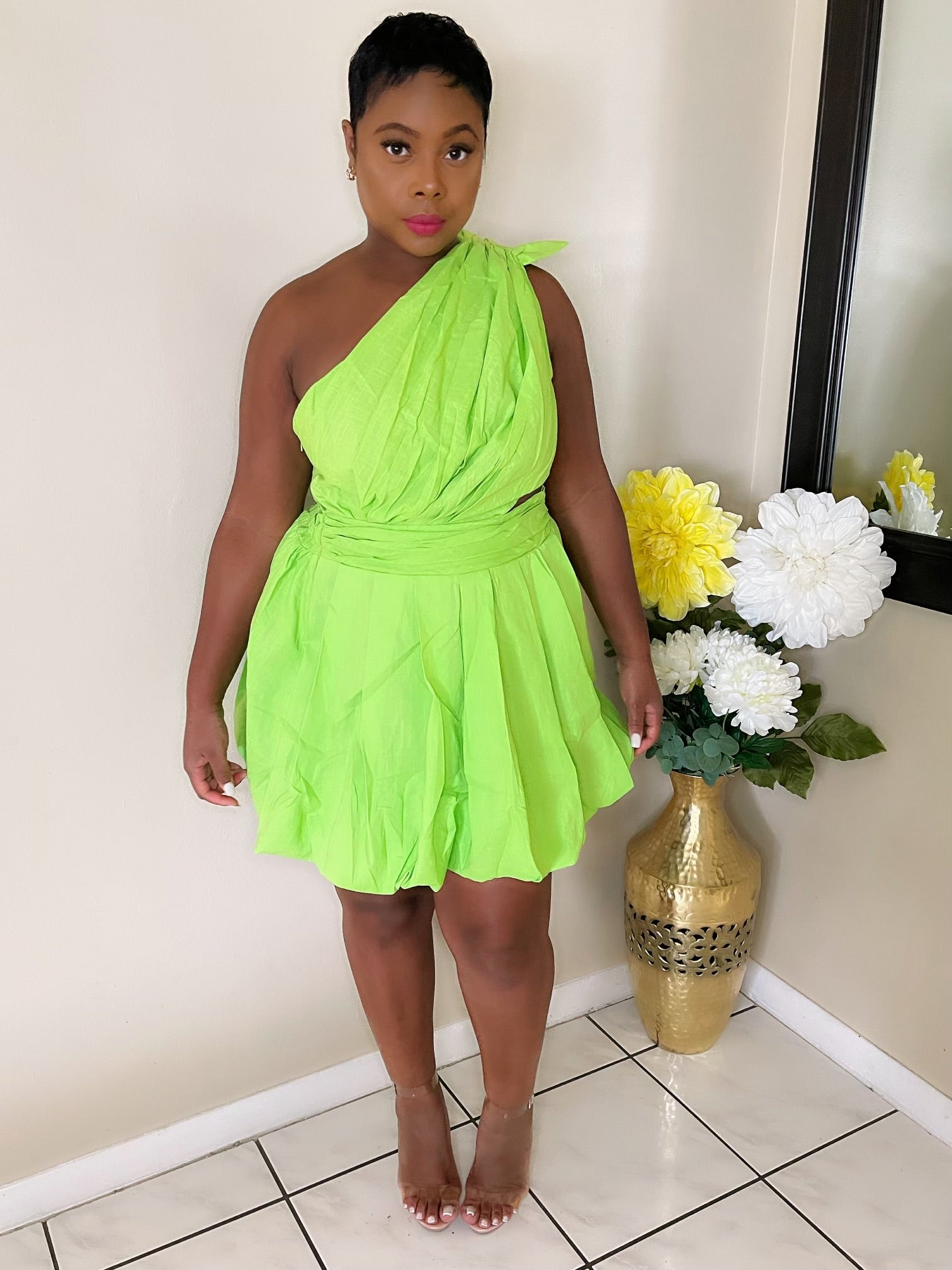 Women’s party dress with curve-hugging streetwear vibe