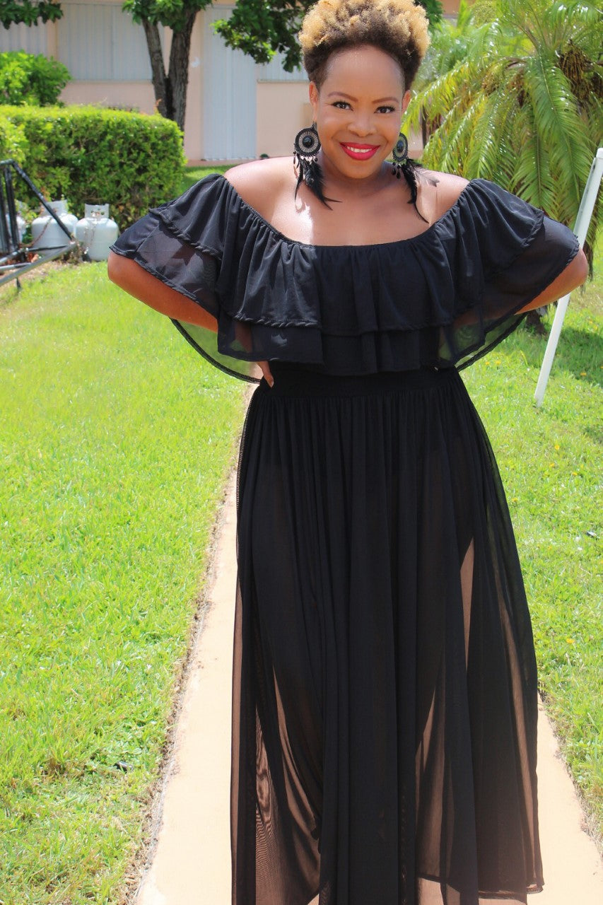 Shakira Sheer Maxi Dress Plus Size Black Sheer Maxi | Boutique Sales Chic 3X Shakira Sheer Maxi Dress Plus Size Black Sheer Maxi | Boutique Sales Chic 3X