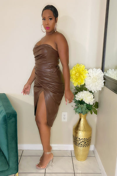 Faux Leather Dress