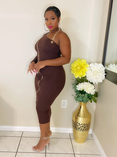 Brown Midi Dress
