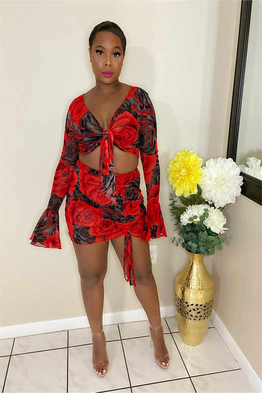 Roses Skirt Set