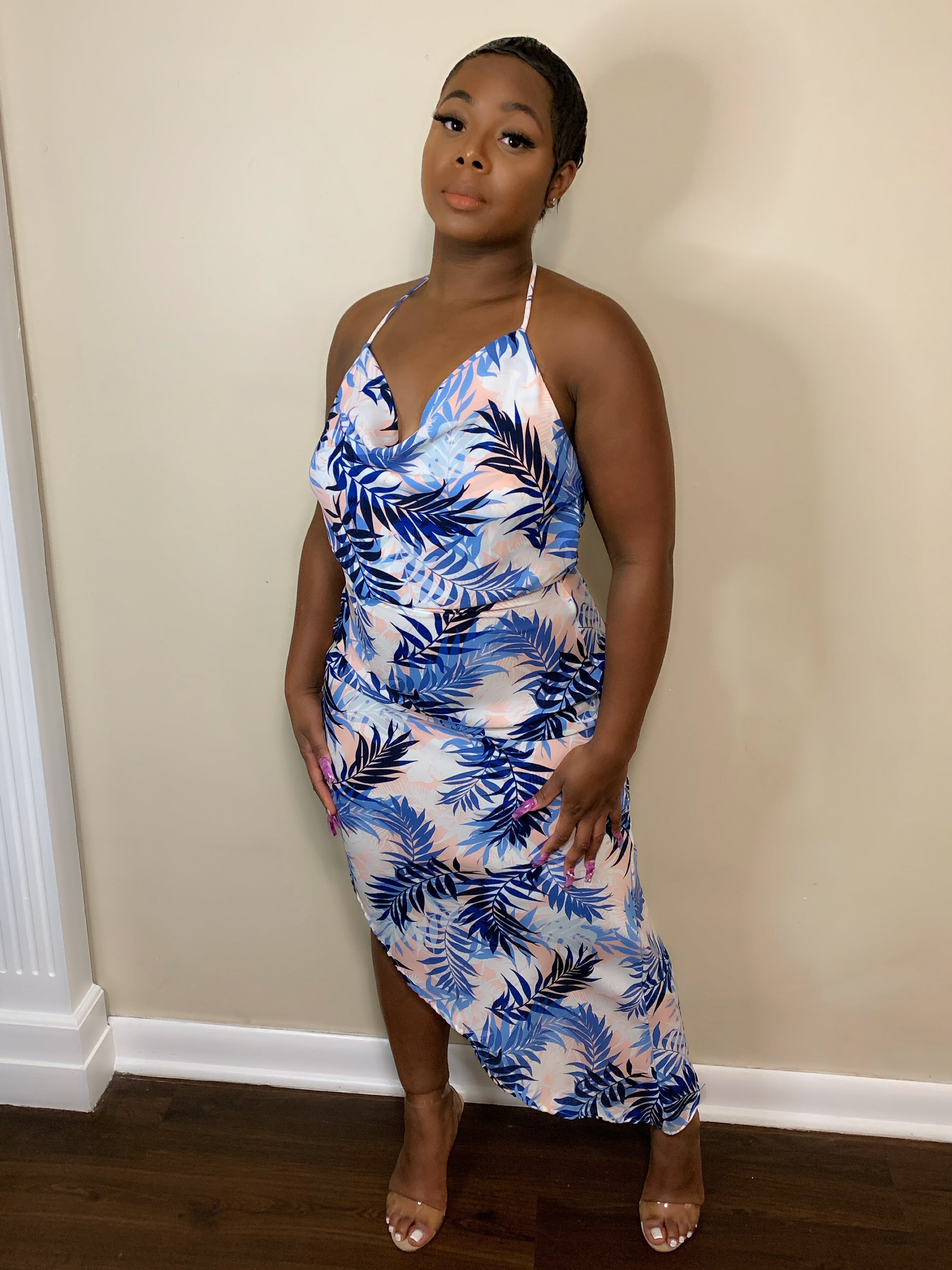 Havana Nights Dress – Bold Floral Ruched Dress