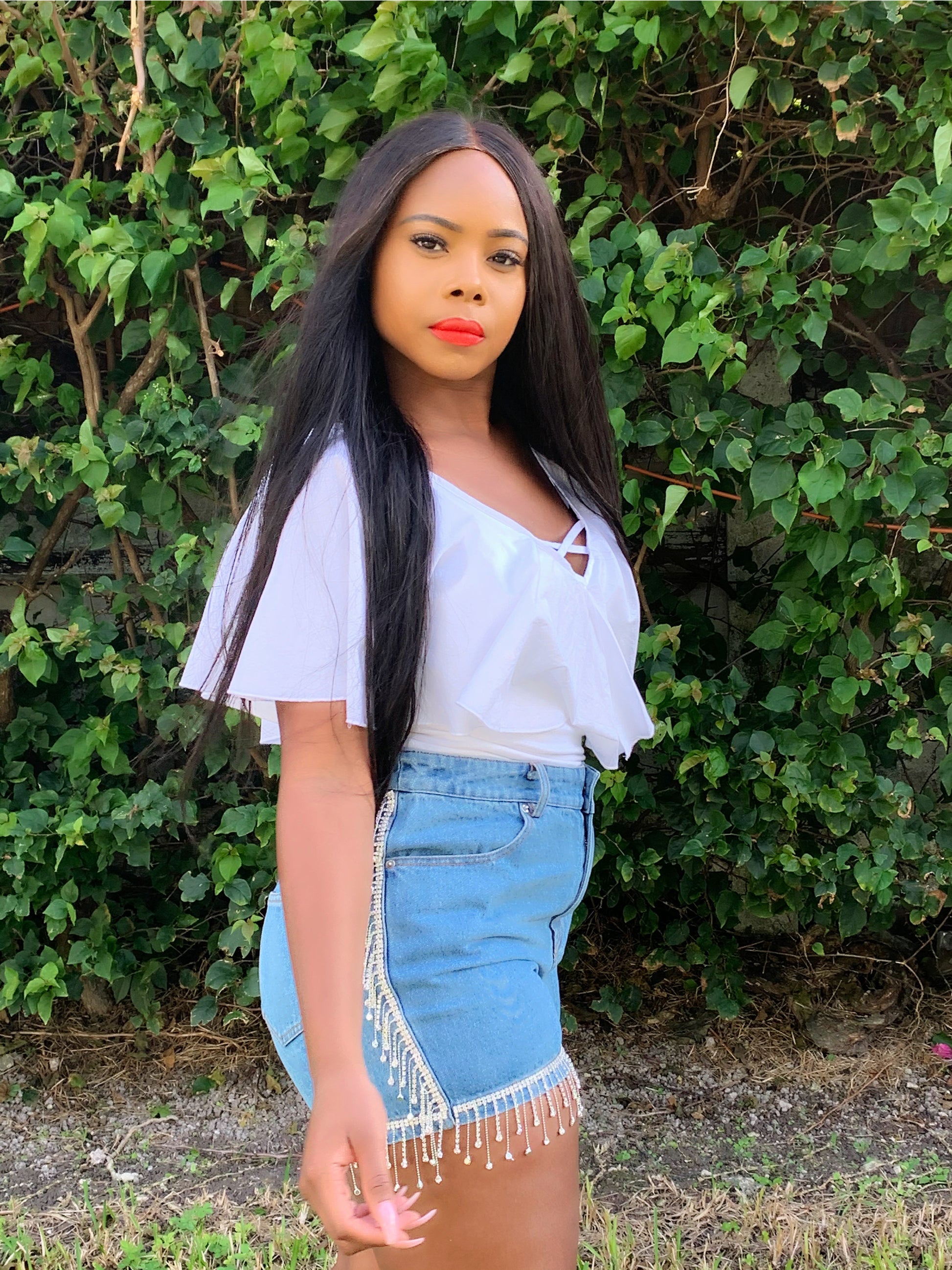 denim shorts