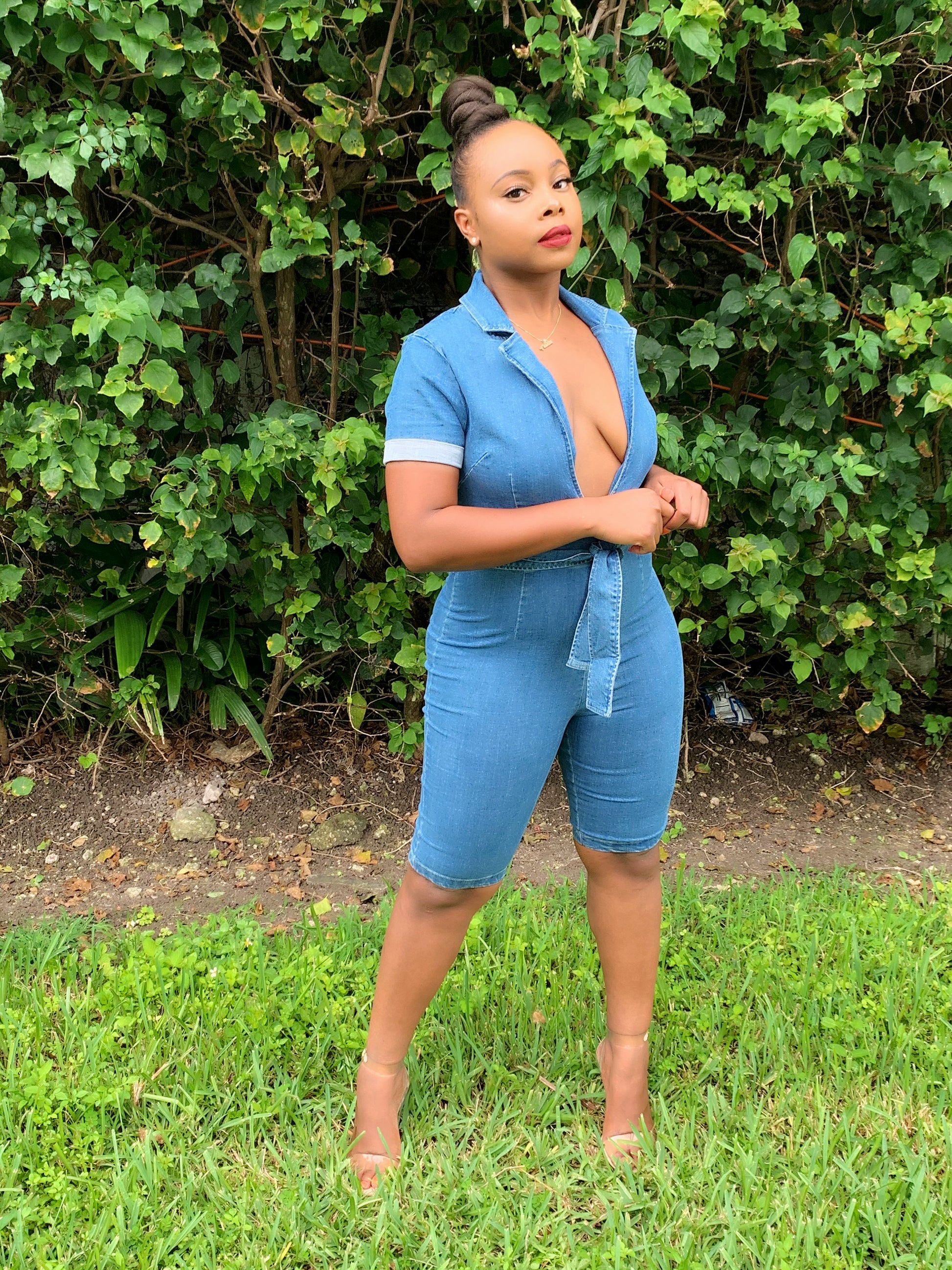 Deep V Jumpsuit