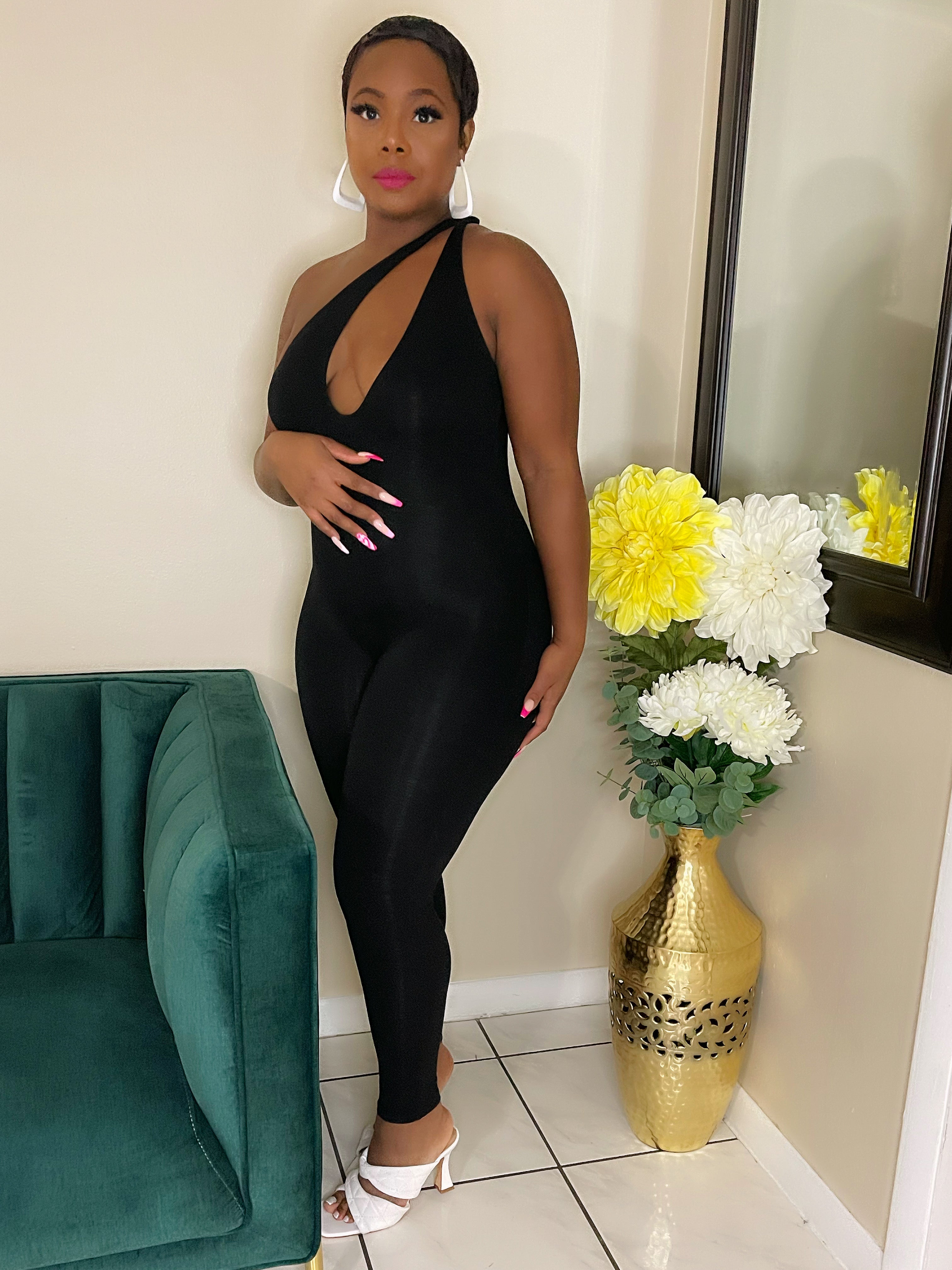 Jocelyn Peek-A-Boo Knotted Jumpsuit | Boutique Sales Chic