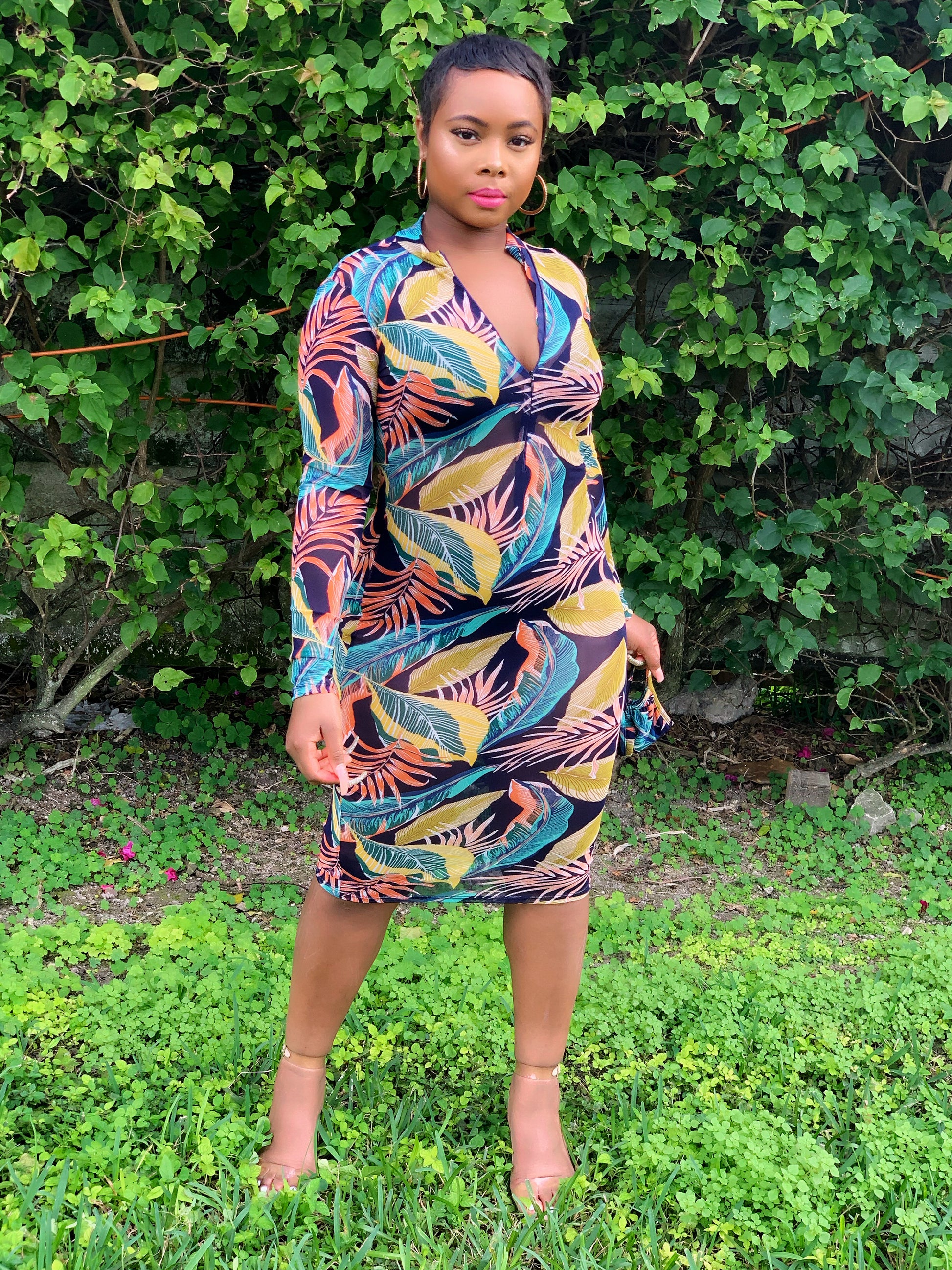 Leaf Print Dress